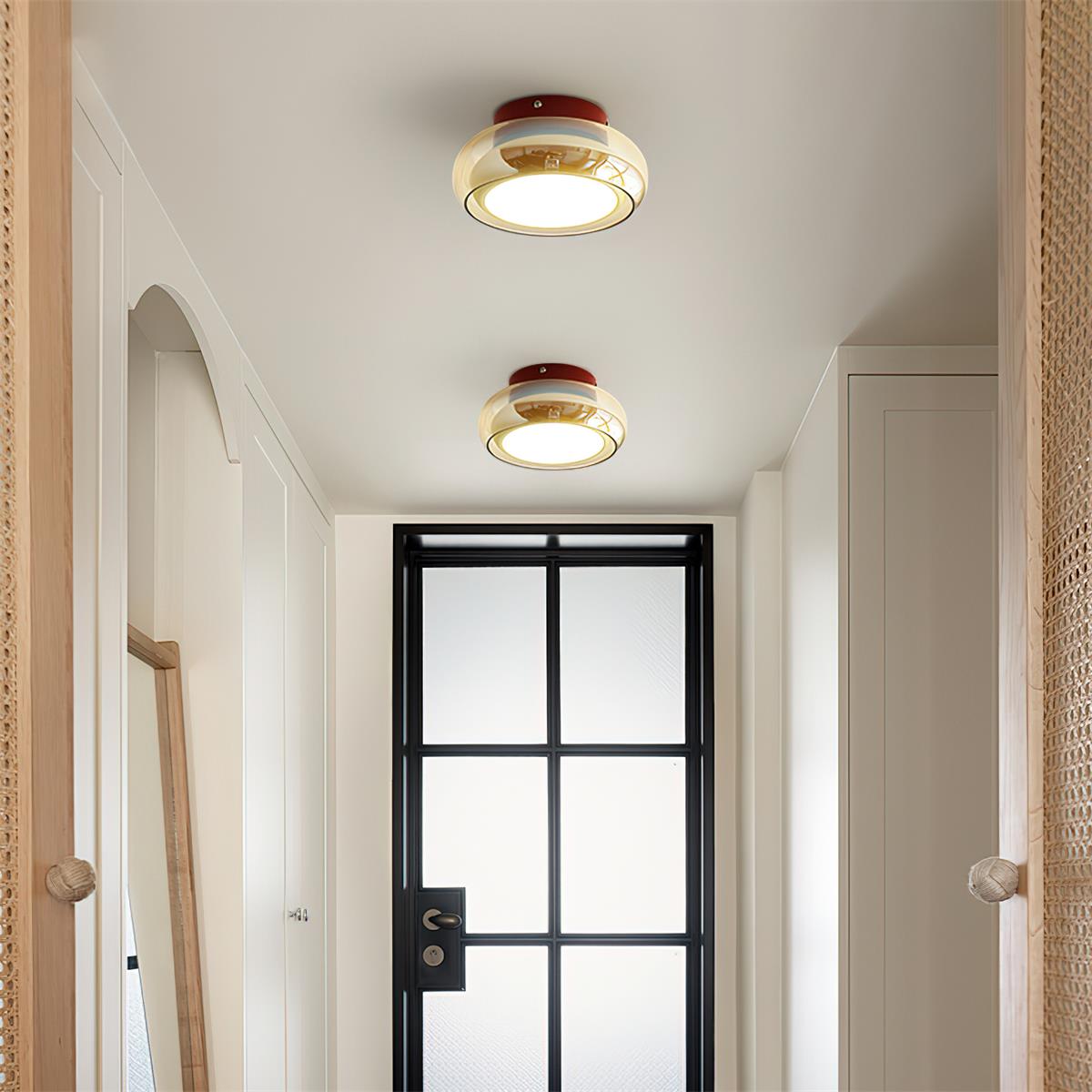 Mora | Luxe Cognac Glass Flush Mount Ceiling Light