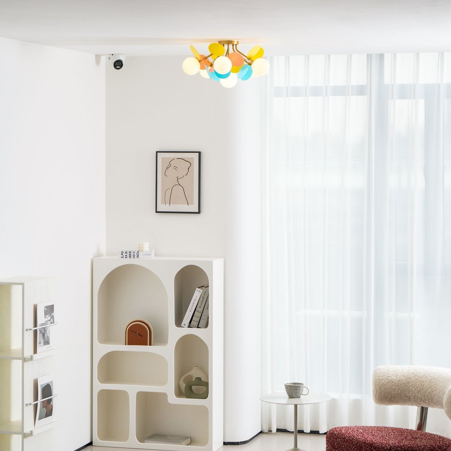 Kalythos | Sculptural Geometric Disc Cluster Semi Flush Mount Ceiling Light
