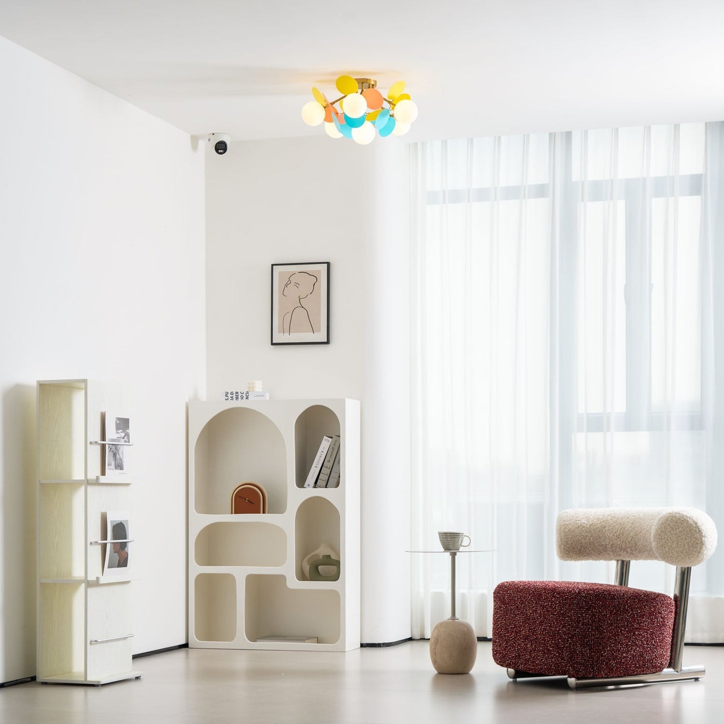 Kalythos | Sculptural Geometric Disc Cluster Semi Flush Mount Ceiling Light