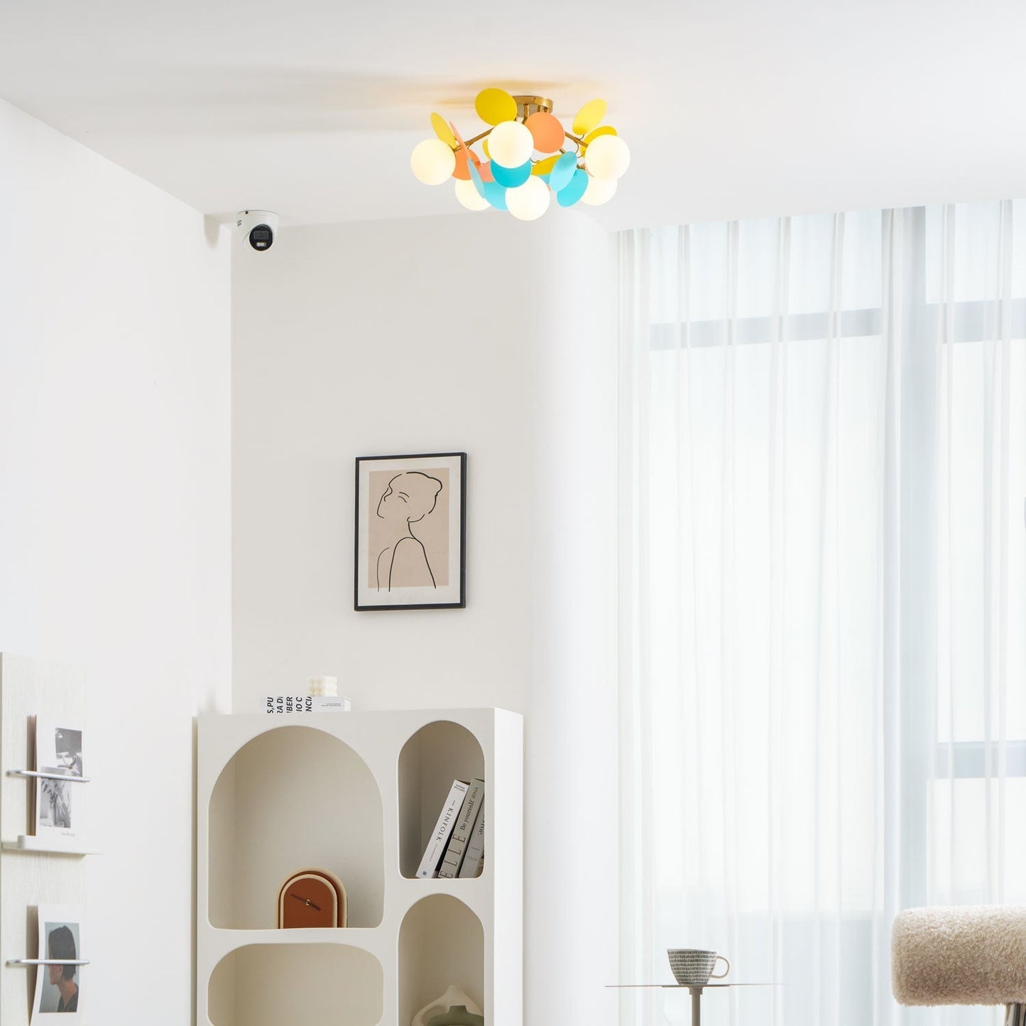 Kalythos | Sculptural Geometric Disc Cluster Semi Flush Mount Ceiling Light