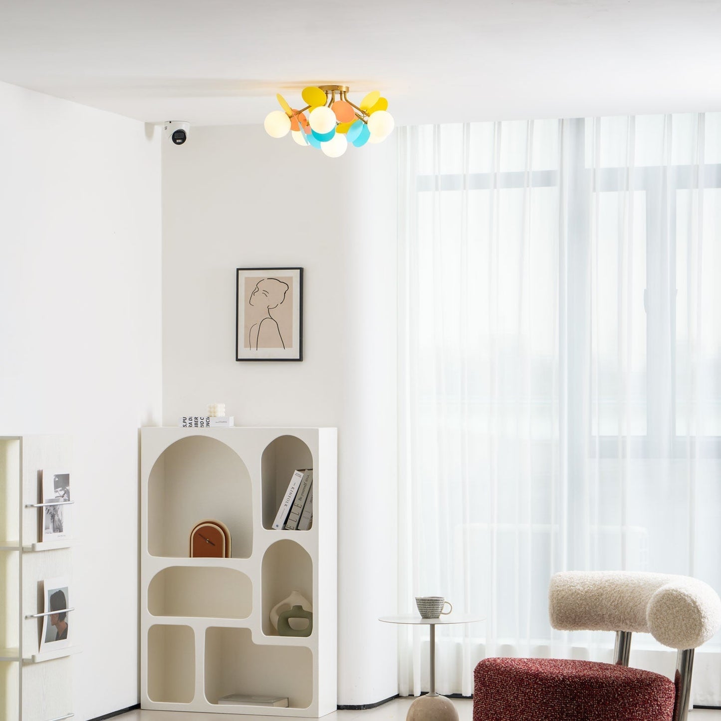 Kalythos | Sculptural Geometric Disc Cluster Semi Flush Mount Ceiling Light