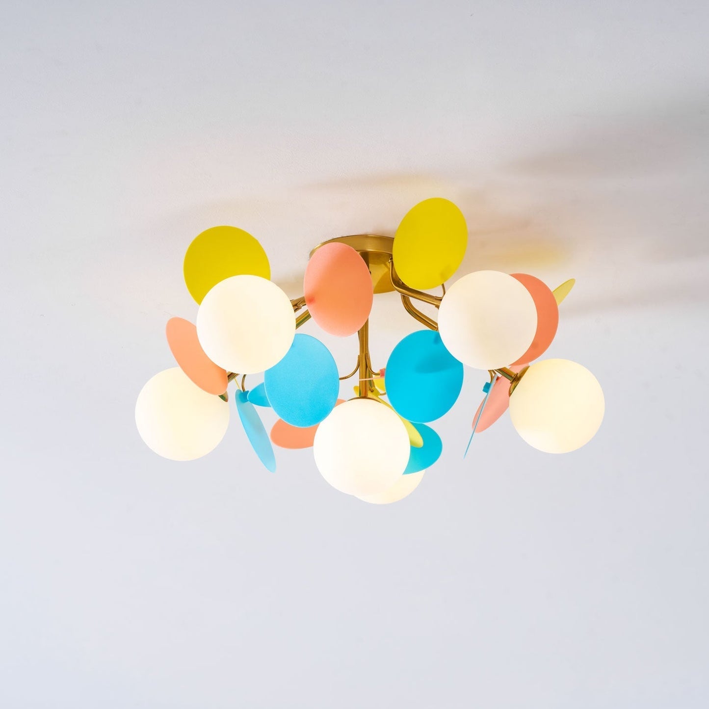 Kalythos | Sculptural Geometric Disc Cluster Semi Flush Mount Ceiling Light