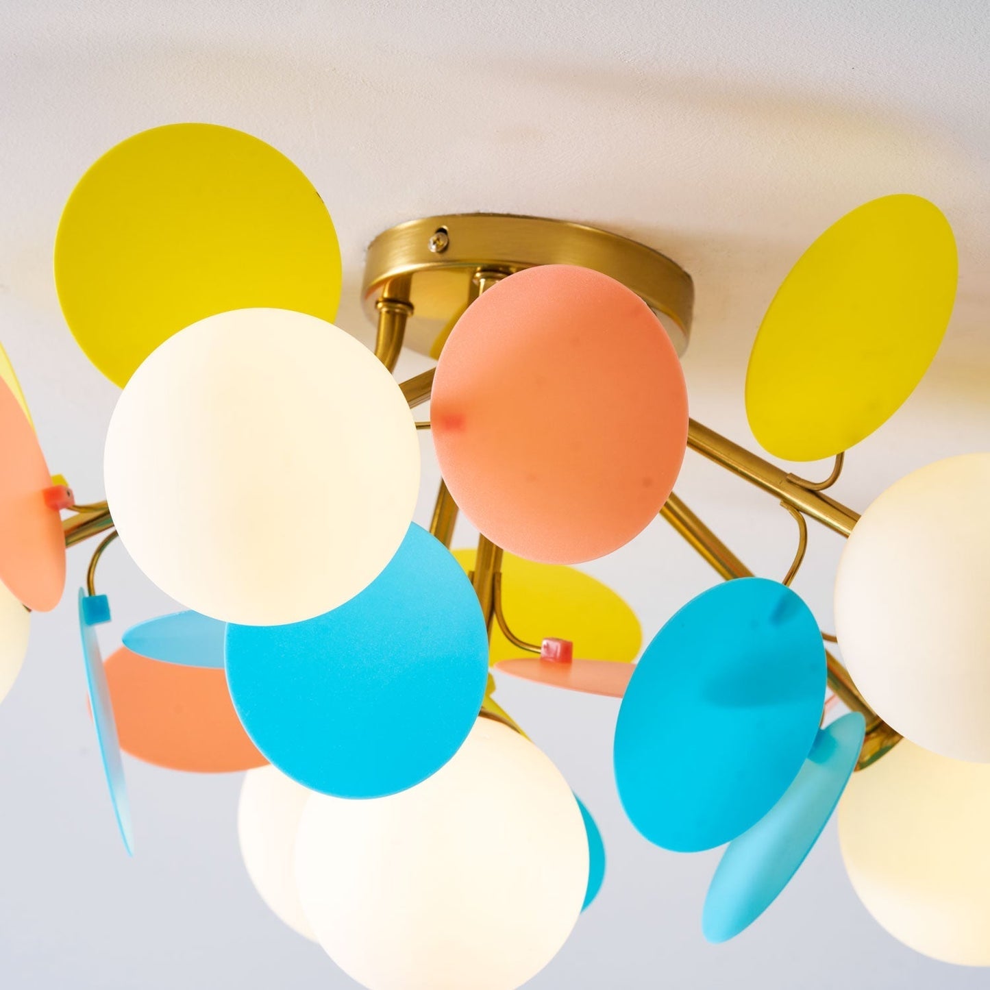 Kalythos | Sculptural Geometric Disc Cluster Semi Flush Mount Ceiling Light