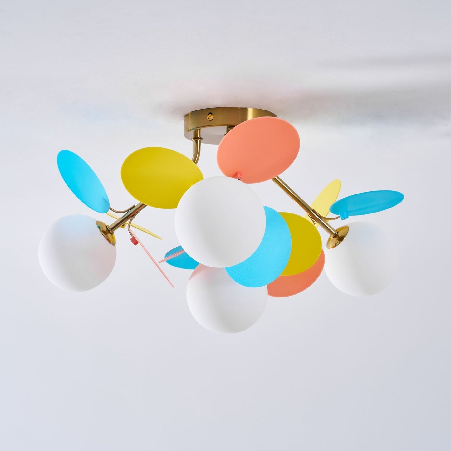 Kalythos | Sculptural Geometric Disc Cluster Semi Flush Mount Ceiling Light