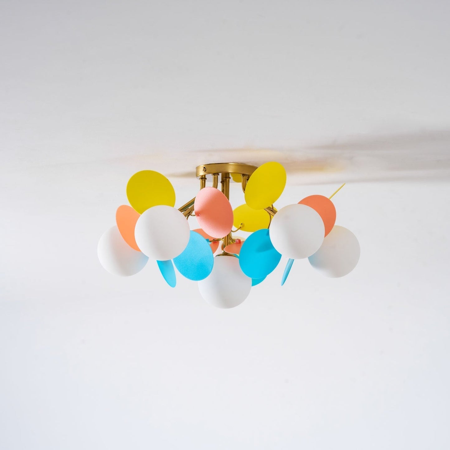 Kalythos | Sculptural Geometric Disc Cluster Semi Flush Mount Ceiling Light