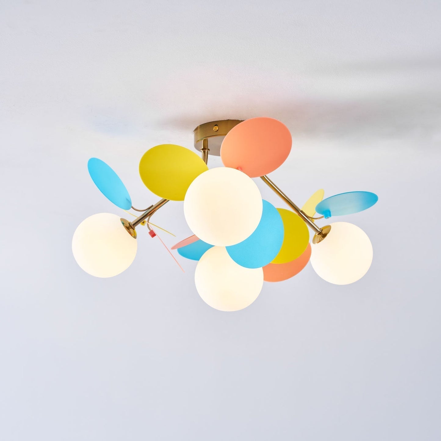Kalythos | Sculptural Geometric Disc Cluster Semi Flush Mount Ceiling Light