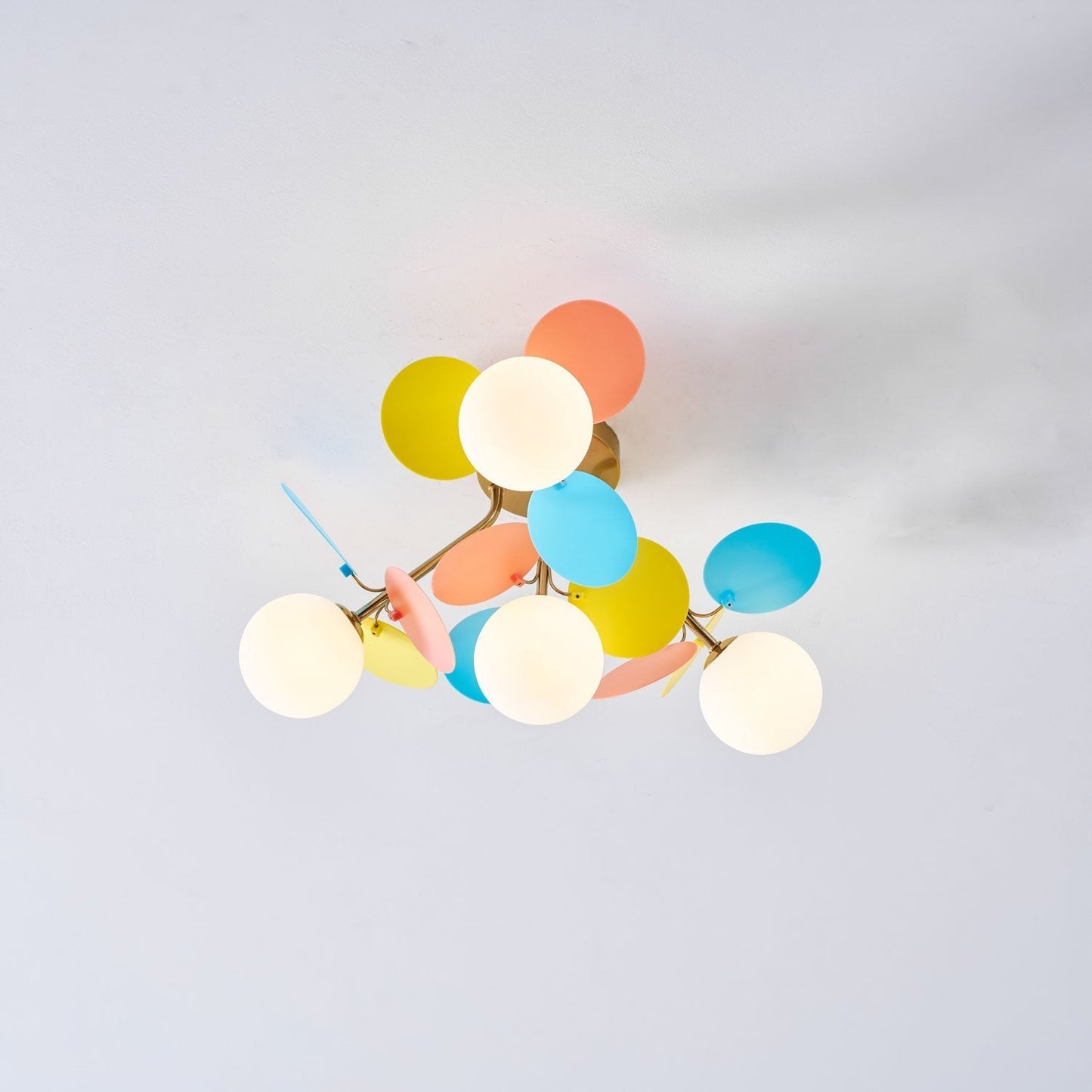 Kalythos | Sculptural Geometric Disc Cluster Semi Flush Mount Ceiling Light