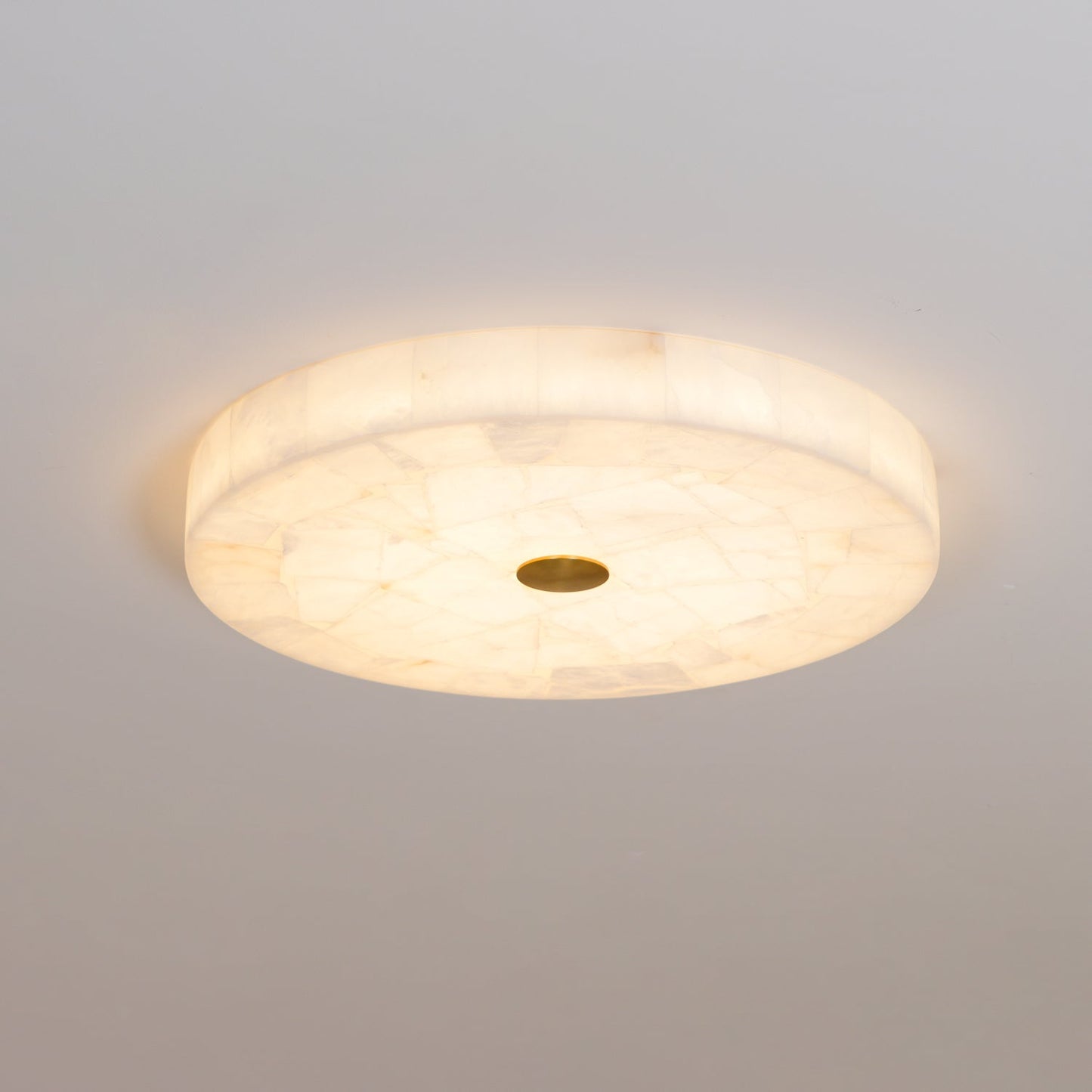 Lysande | Disk Shaped Alabaster Stone Flush Mount Ceiling Light