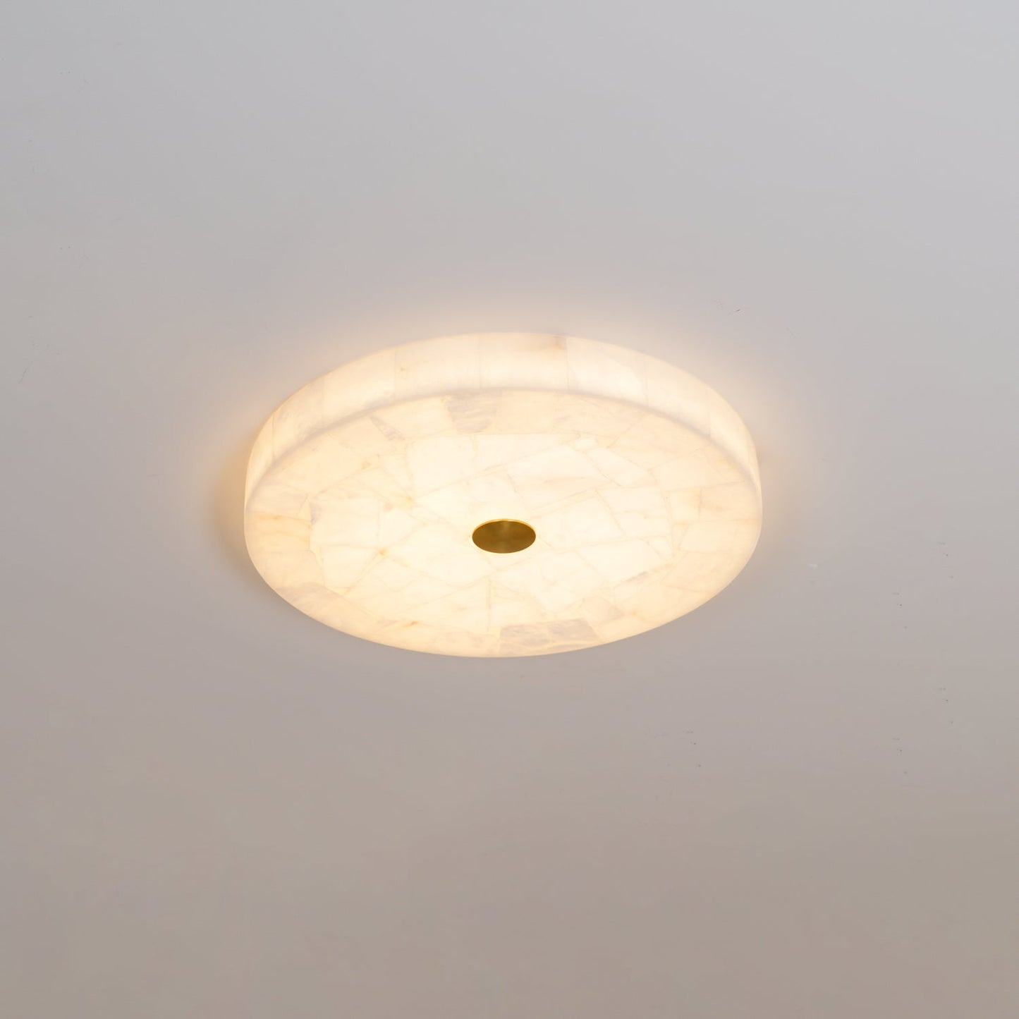 Lysande | Disk Shaped Alabaster Stone Flush Mount Ceiling Light