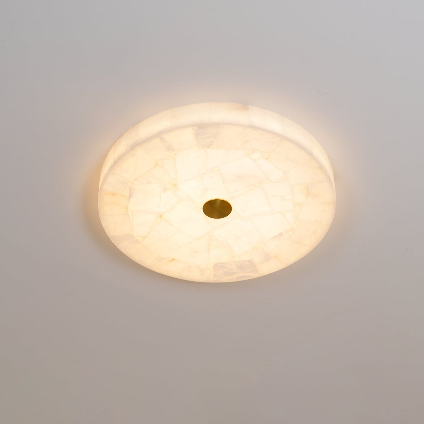 Lysande | Disk Shaped Alabaster Stone Flush Mount Ceiling Light