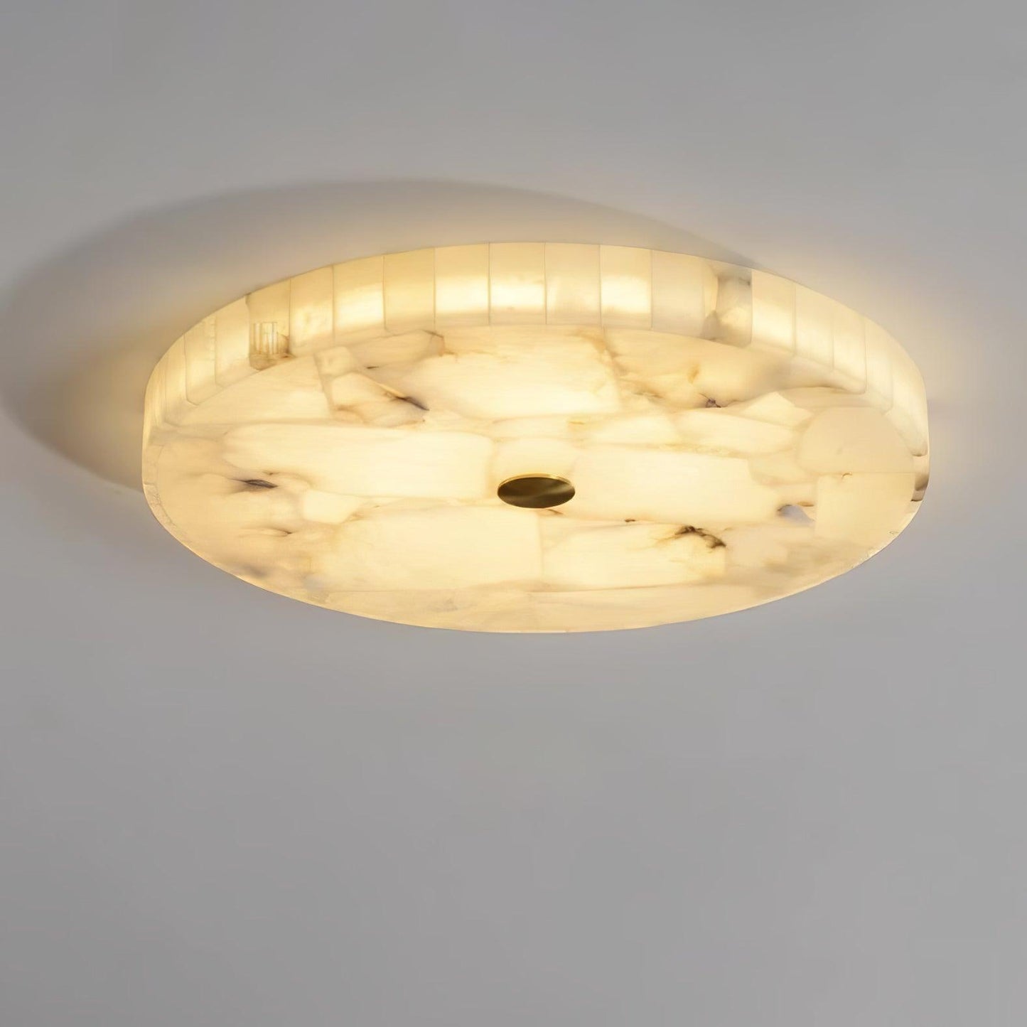 Lysande | Disk Shaped Alabaster Stone Flush Mount Ceiling Light