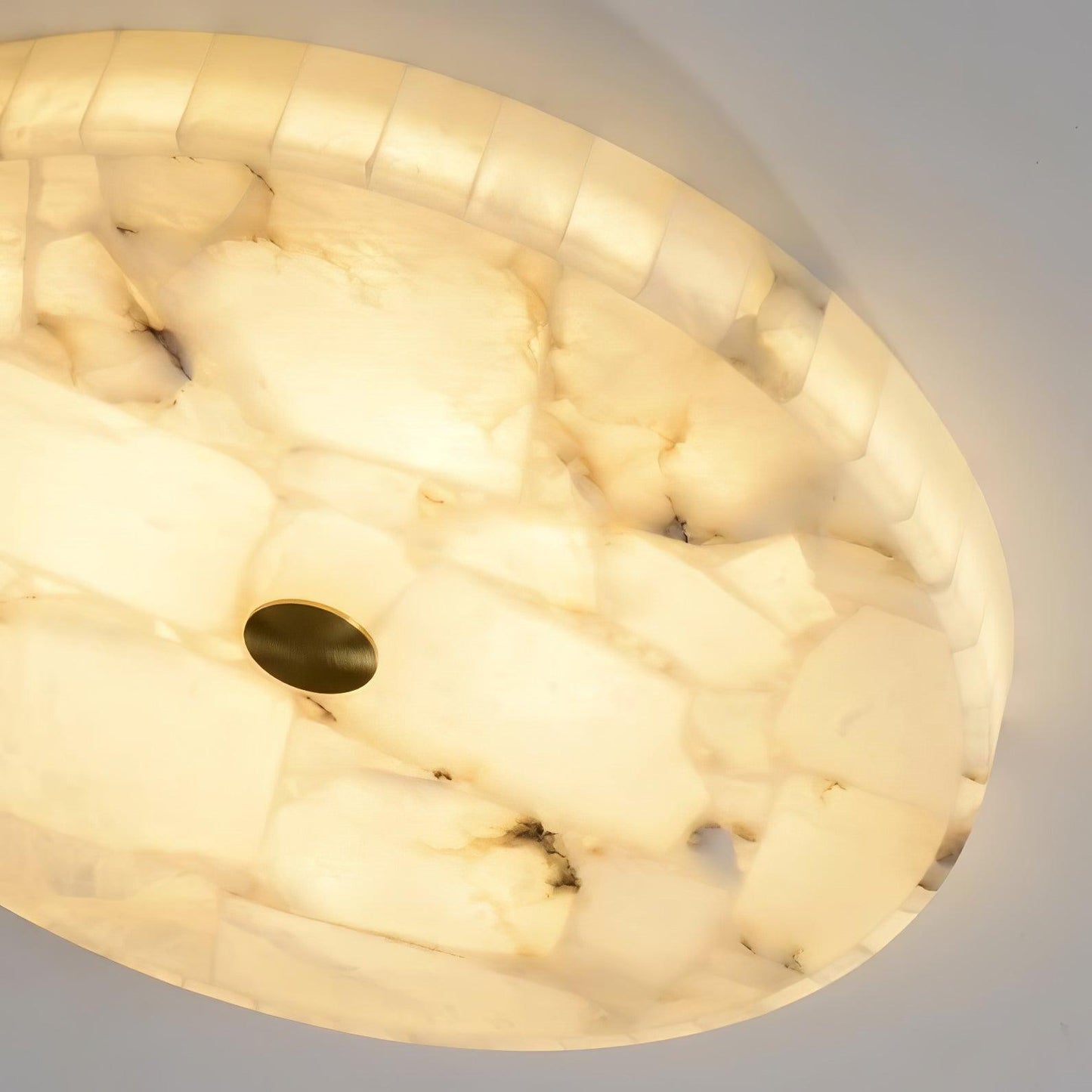 Lysande | Disk Shaped Alabaster Stone Flush Mount Ceiling Light