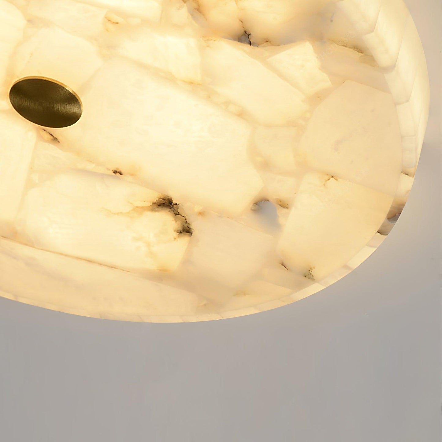 Lysande | Disk Shaped Alabaster Stone Flush Mount Ceiling Light