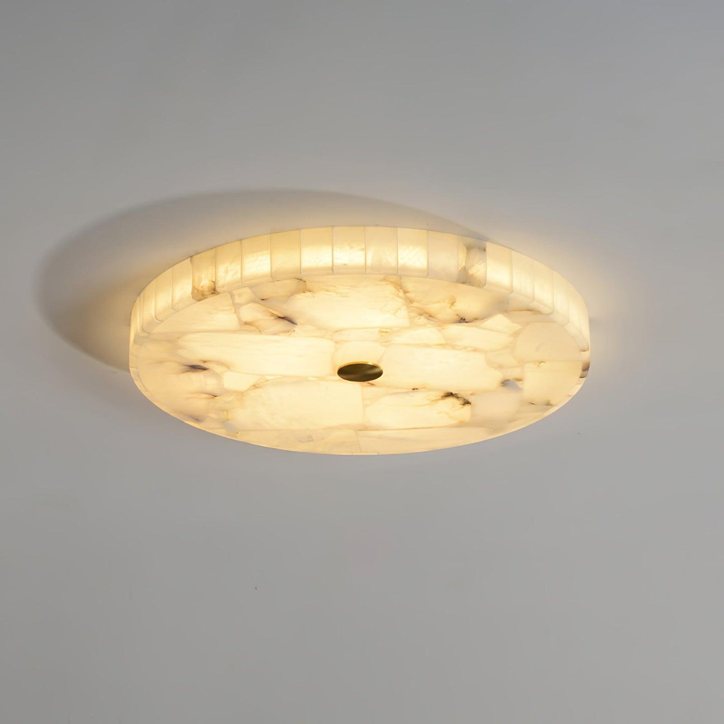 Lysande | Disk Shaped Alabaster Stone Flush Mount Ceiling Light