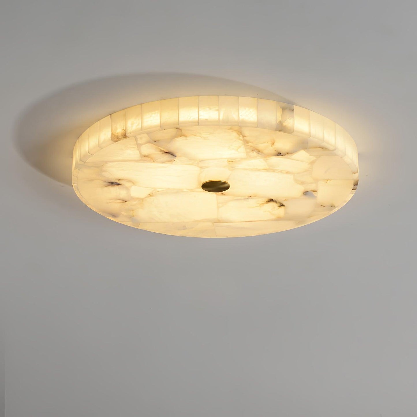 Lysande | Disk Shaped Alabaster Stone Flush Mount Ceiling Light