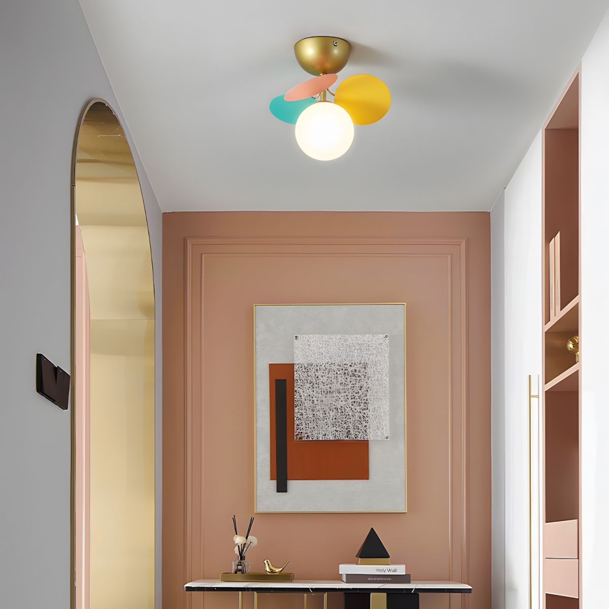 Kalythos | Sculptural Geometric Disc Cluster Semi Flush Mount Ceiling Light