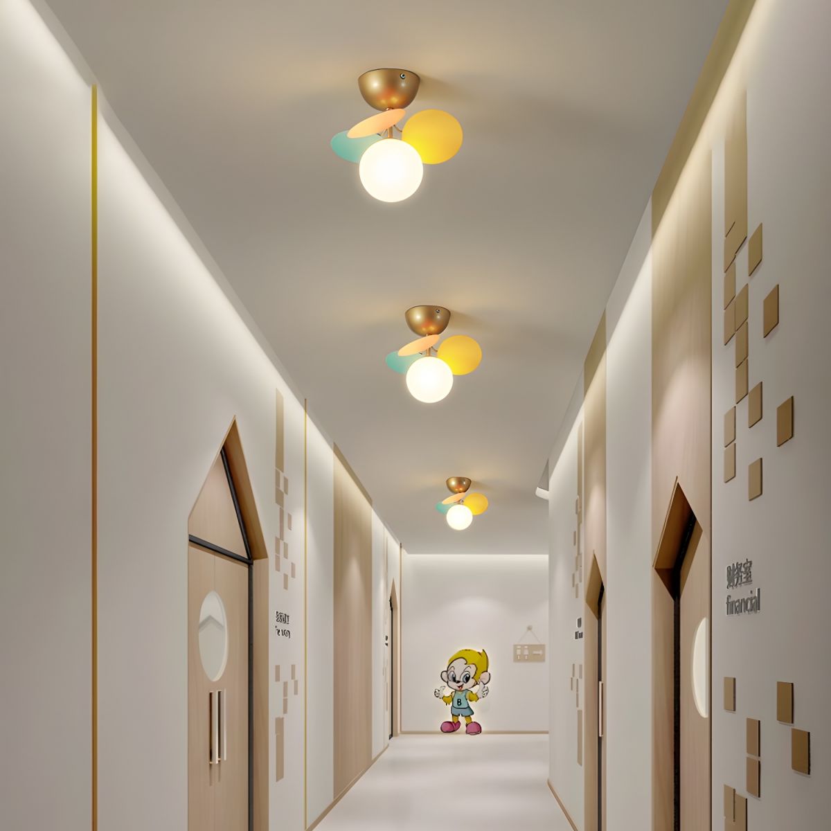 Kalythos | Sculptural Geometric Disc Cluster Semi Flush Mount Ceiling Light