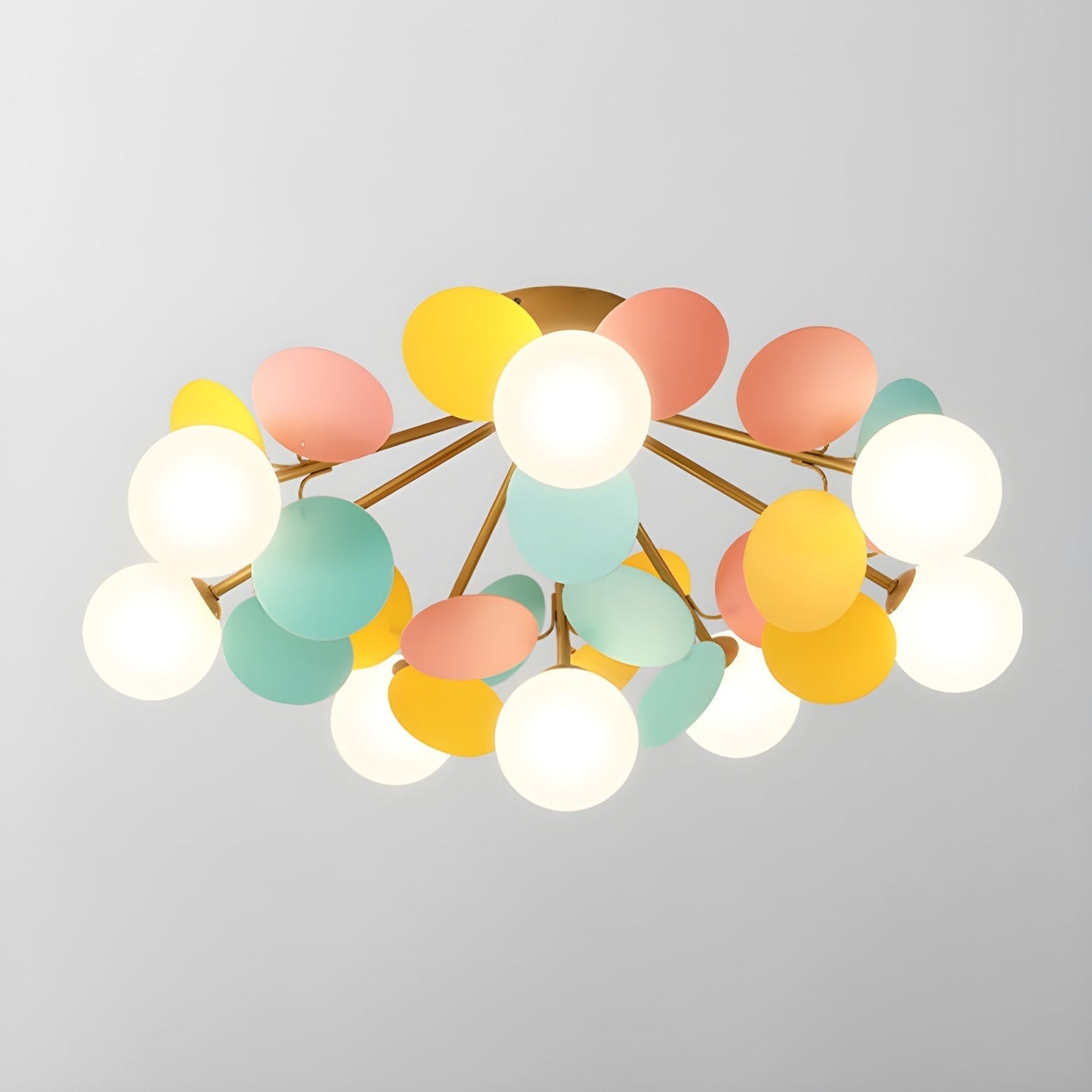 Kalythos | Sculptural Geometric Disc Cluster Semi Flush Mount Ceiling Light
