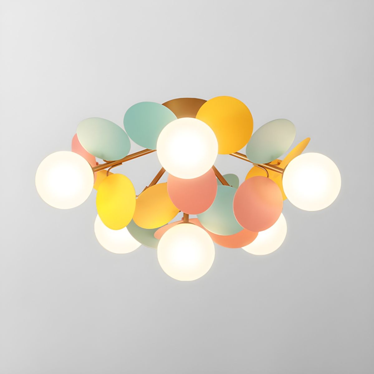 Kalythos | Sculptural Geometric Disc Cluster Semi Flush Mount Ceiling Light