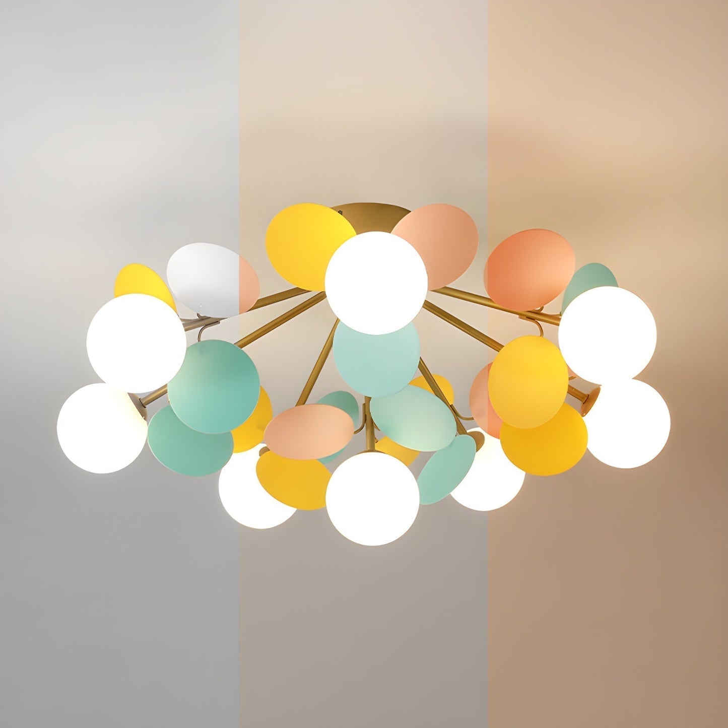 Kalythos | Sculptural Geometric Disc Cluster Semi Flush Mount Ceiling Light