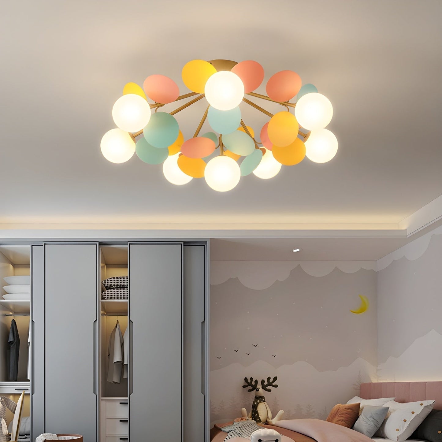 Kalythos | Sculptural Geometric Disc Cluster Semi Flush Mount Ceiling Light