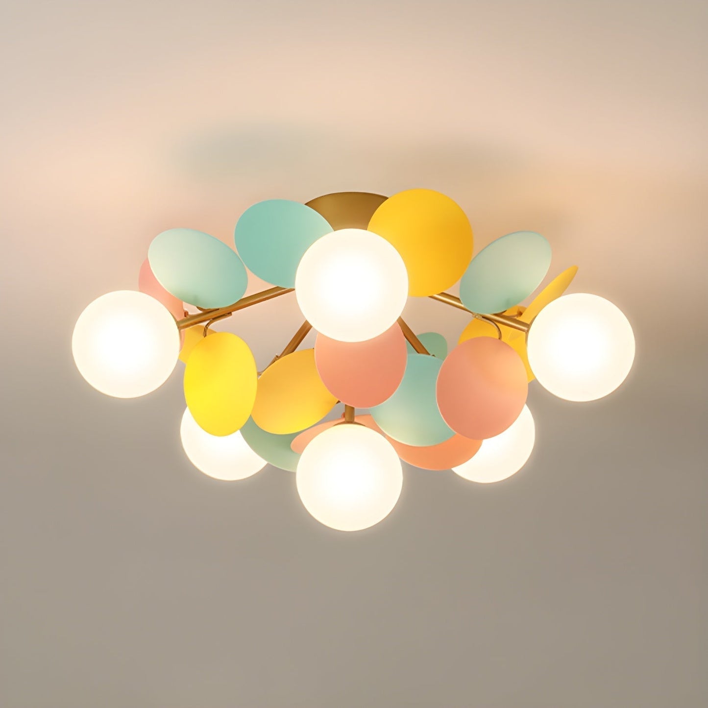 Kalythos | Sculptural Geometric Disc Cluster Semi Flush Mount Ceiling Light
