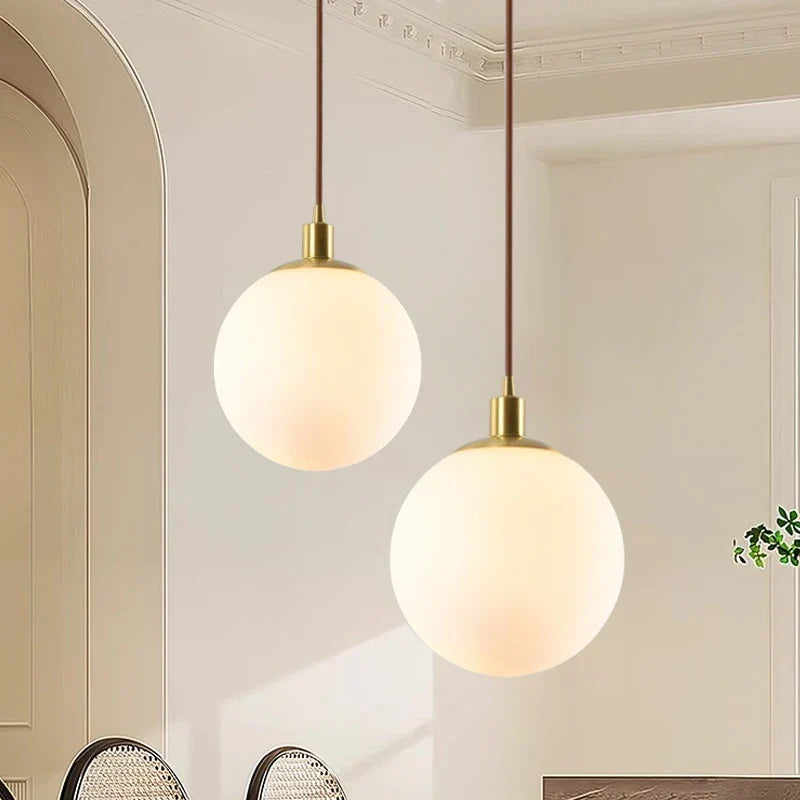 Vaelonis | Spherical Frosted Glass Minimalist Pendant Light