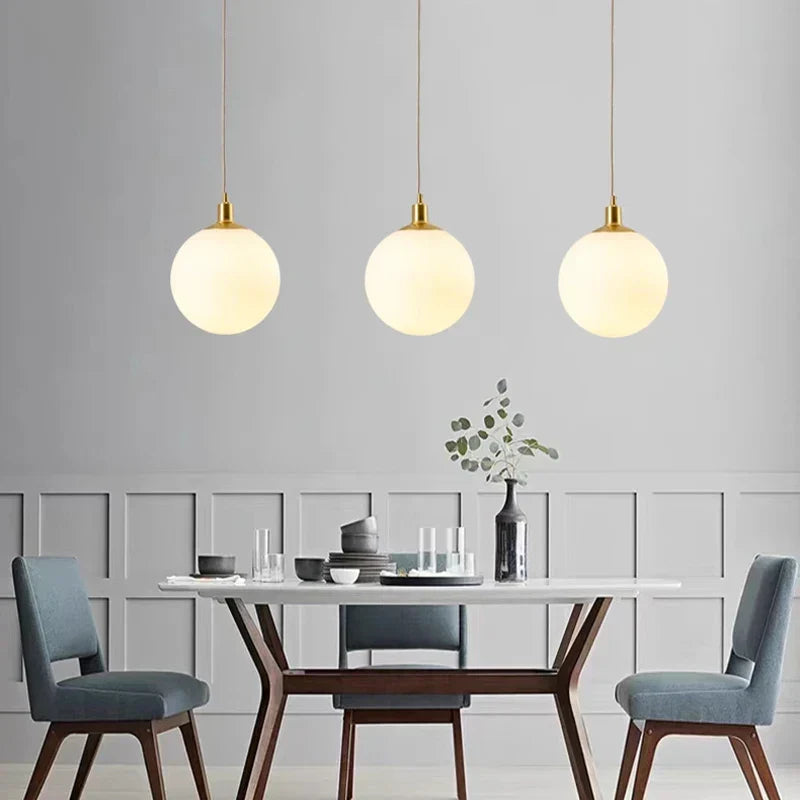 Vaelonis | Spherical Frosted Glass Minimalist Pendant Light