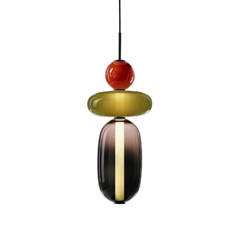 Alvura | Modern Elliptical Tiered Artistry Glass Pendant Light