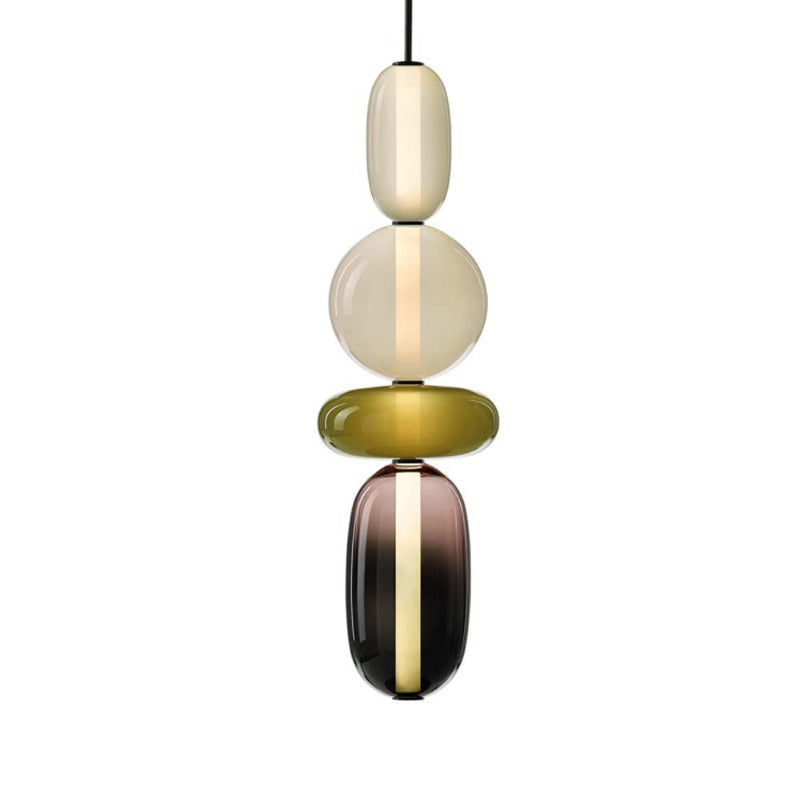 Alvura | Modern Elliptical Tiered Artistry Glass Pendant Light