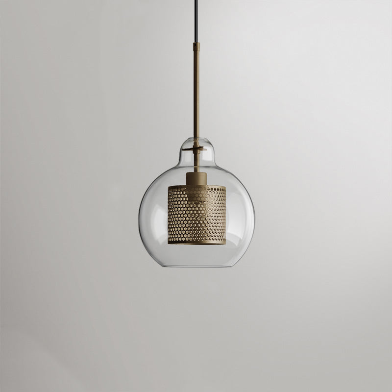 Vaelindor | Sleek Globe Glass Golden Luminaire Pendant Light