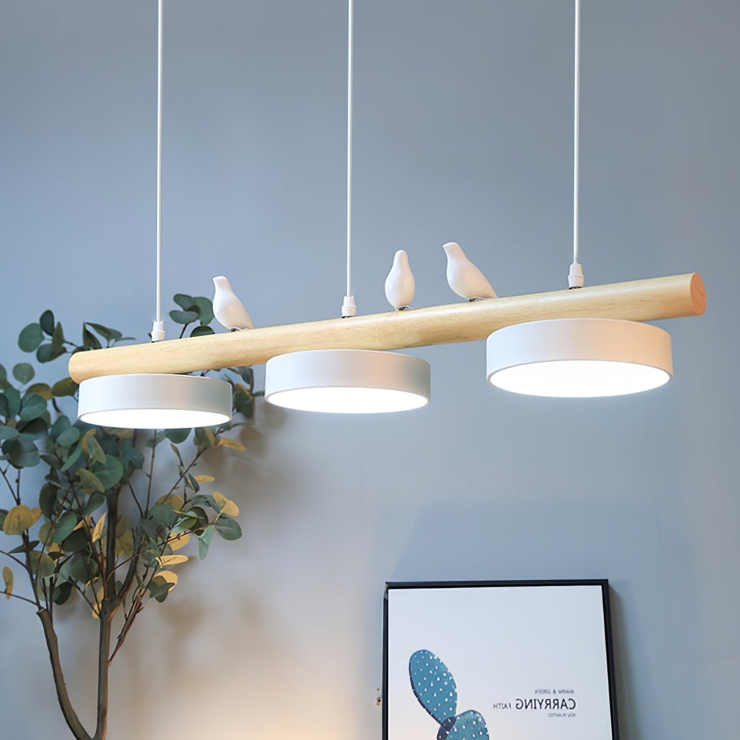 Aves | Modern Wood and Resin Bird Inspired Pendant Light