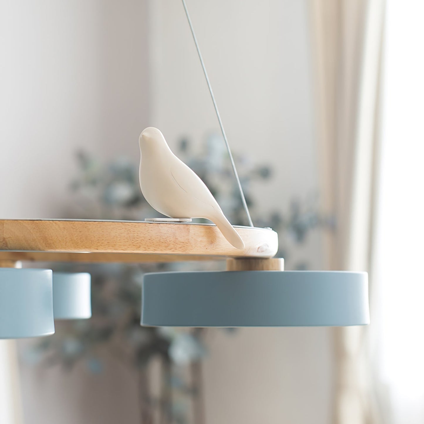 Naturaa | Nordic Wood and Metal Bird Design Chandelier