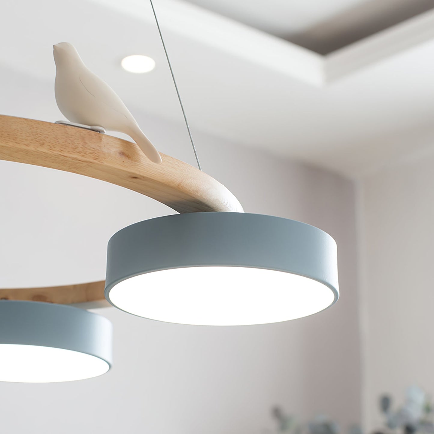 Naturaa | Nordic Wood and Metal Bird Design Chandelier