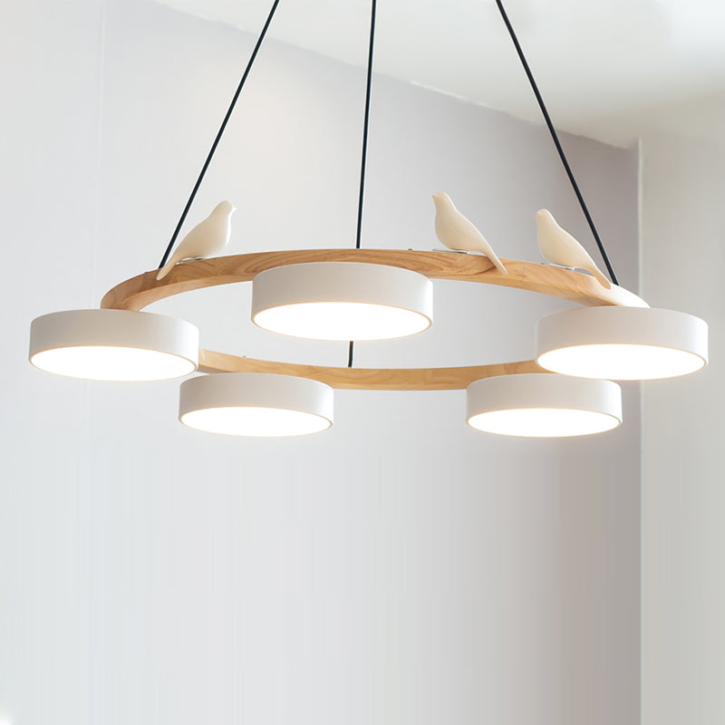 Naturaa | Nordic Wood and Metal Bird Design Chandelier
