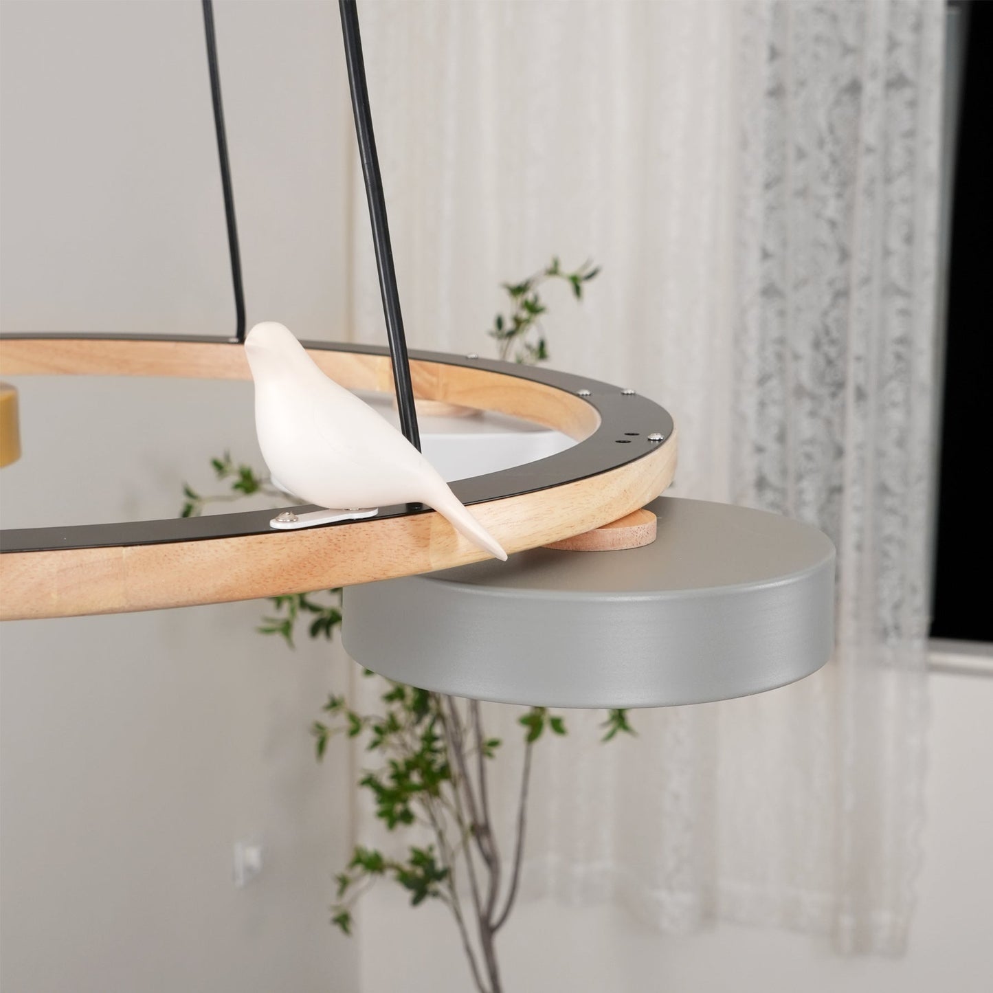 Naturaa | Nordic Wood and Metal Bird Design Chandelier