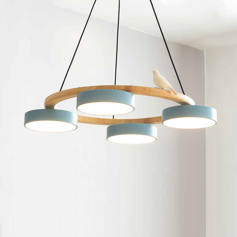 Naturaa | Nordic Wood and Metal Bird Design Chandelier