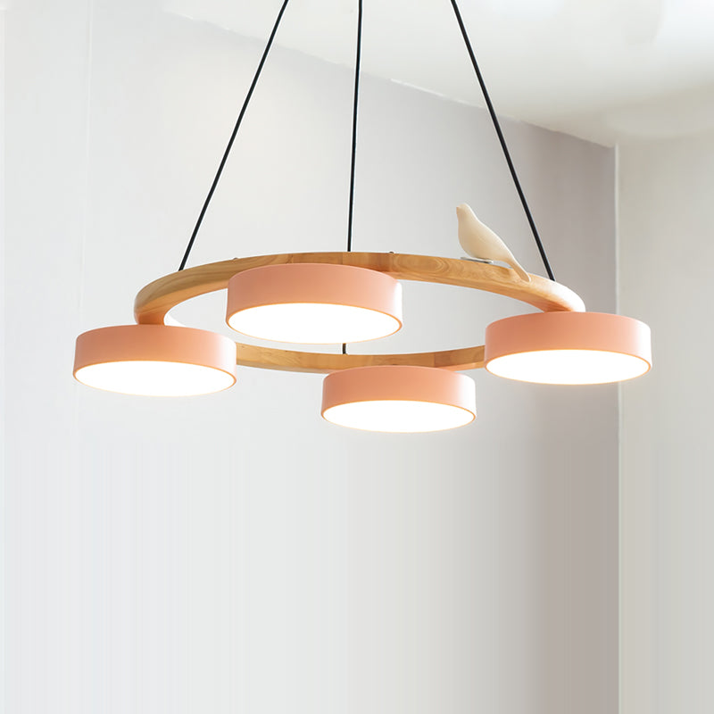 Naturaa | Nordic Wood and Metal Bird Design Chandelier