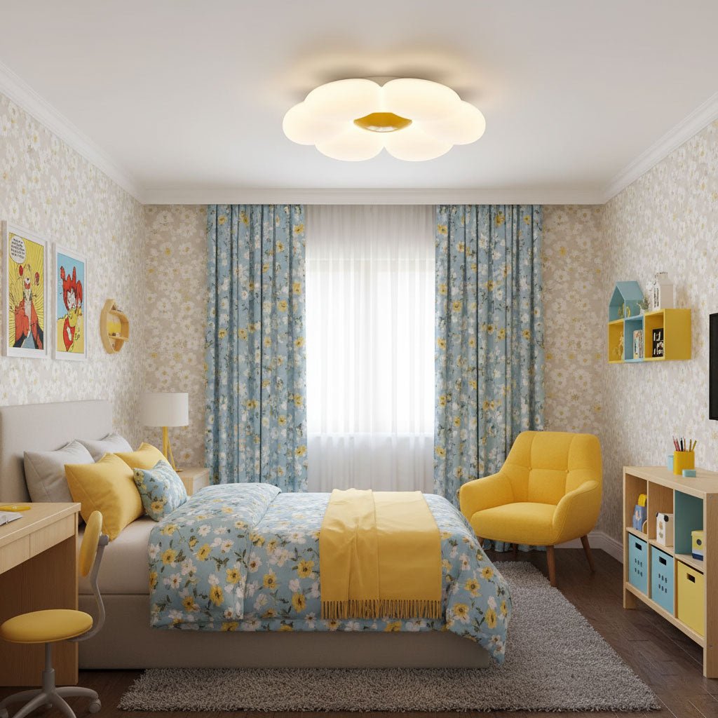 Kaledrin | Floral Silhouette Blooming Flush Mount Ceiling Light