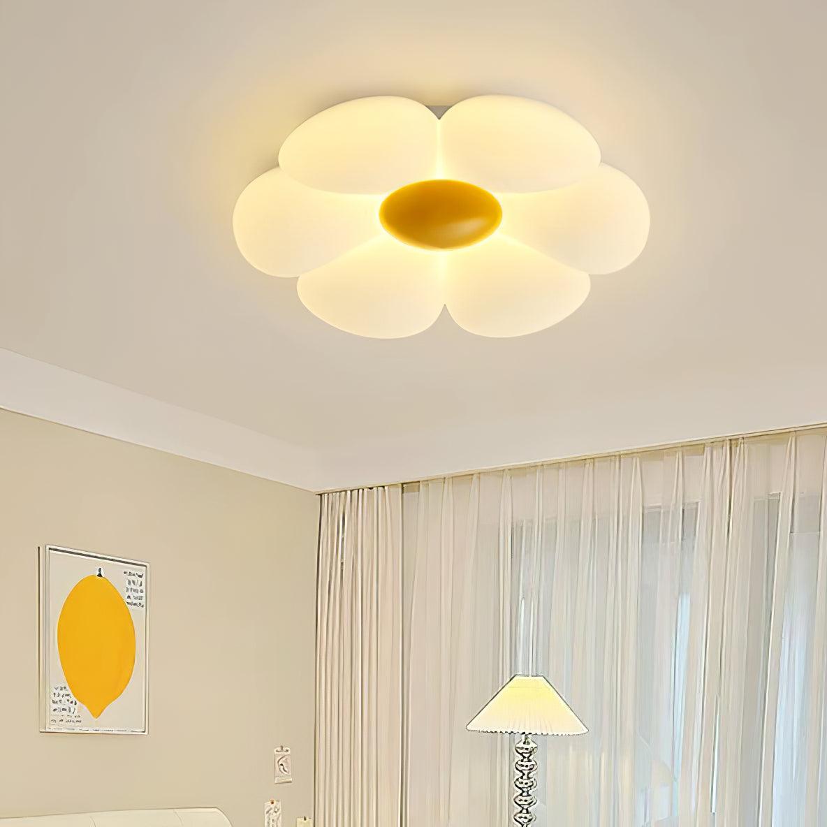 Lyravind | Hexagonal Petal Silhouette Flush Mount Ceiling Light