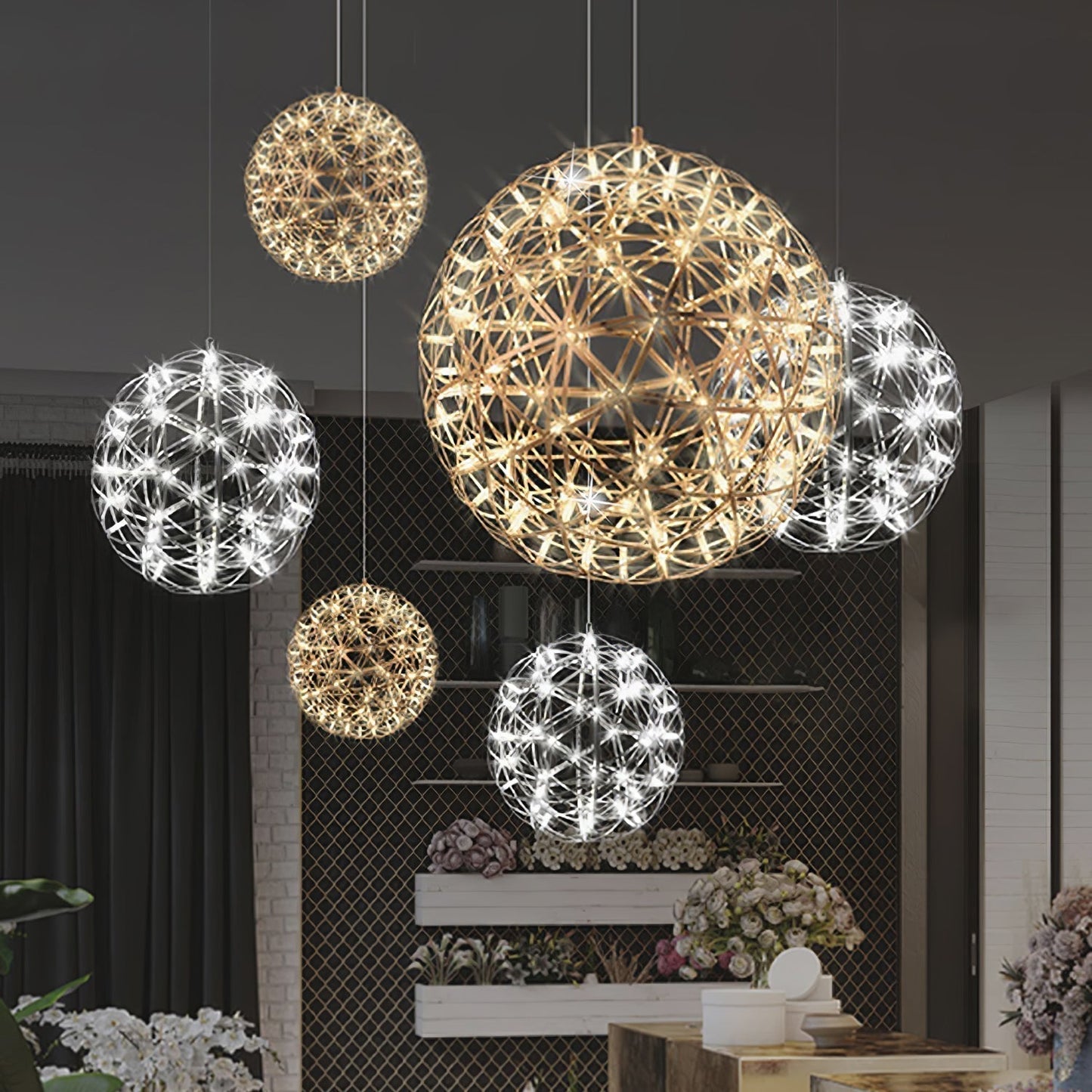 Olysian | Luxury Spherical Starburst Pendant Light