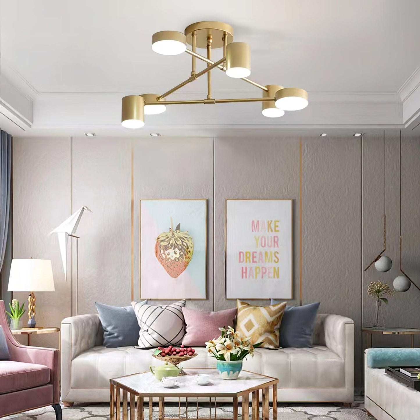 Lyrixen | Minimalist Acrylic Geometric Sputnik Ceiling Light