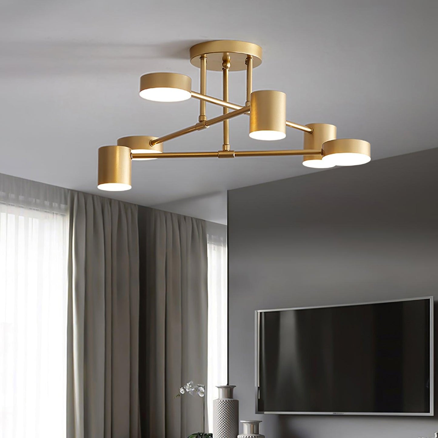 Lyrixen | Minimalist Acrylic Geometric Sputnik Ceiling Light