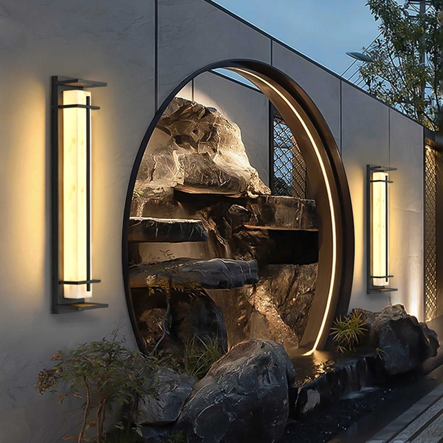 Rayen | Modern Square Alabaster Waterproof Outdoor Wall Light