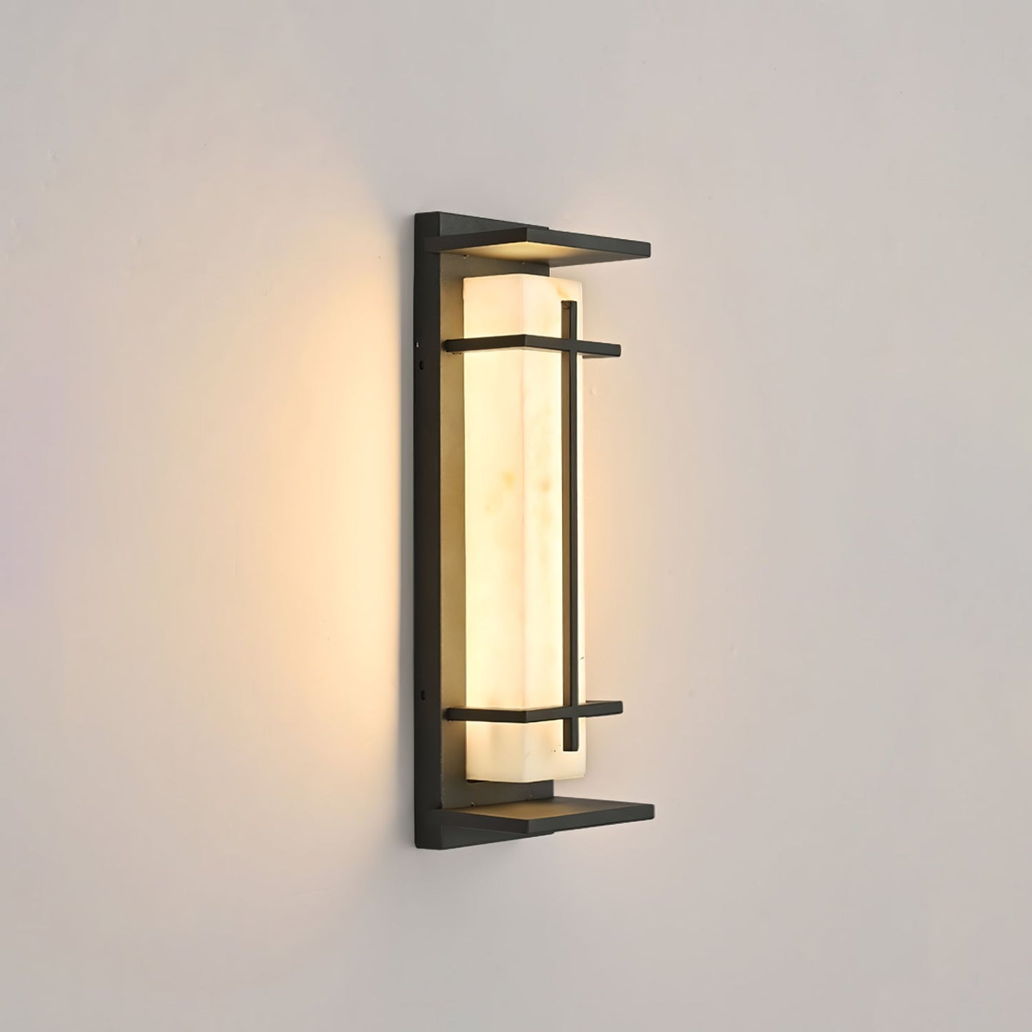 Rayen | Modern Square Alabaster Waterproof Outdoor Wall Light