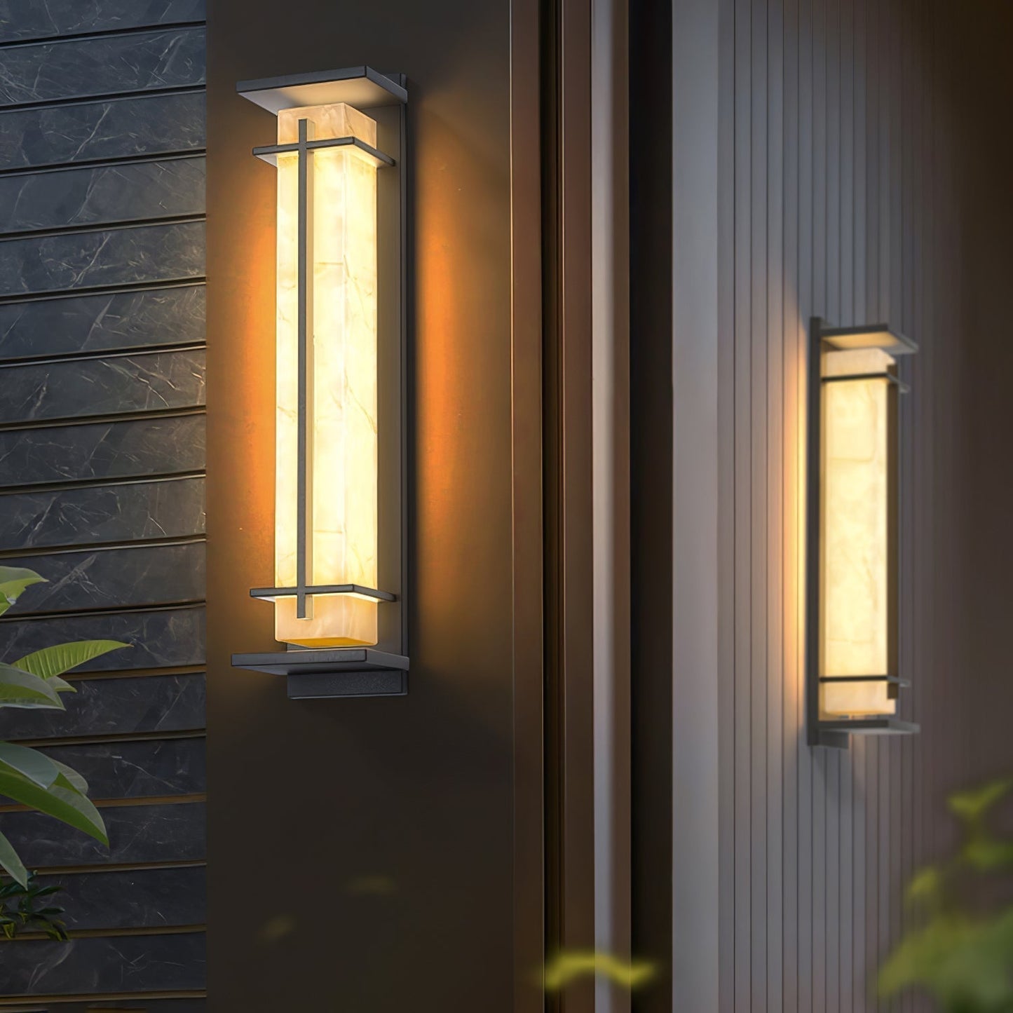 Rayen | Modern Square Alabaster Waterproof Outdoor Wall Light