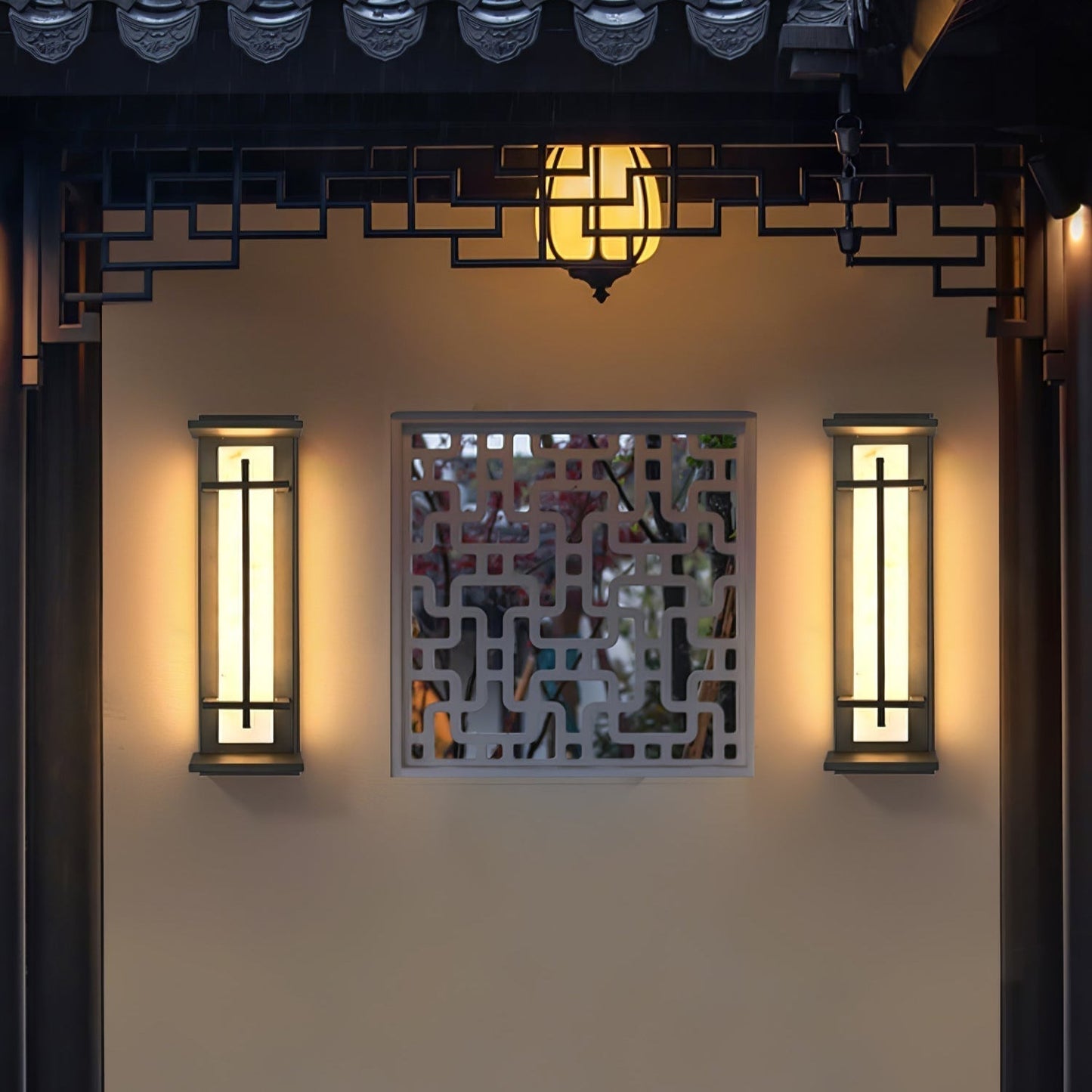 Rayen | Modern Square Alabaster Waterproof Outdoor Wall Light