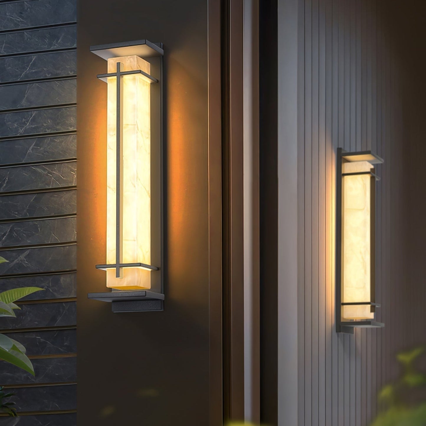 Rayen | Modern Square Alabaster Waterproof Outdoor Wall Light
