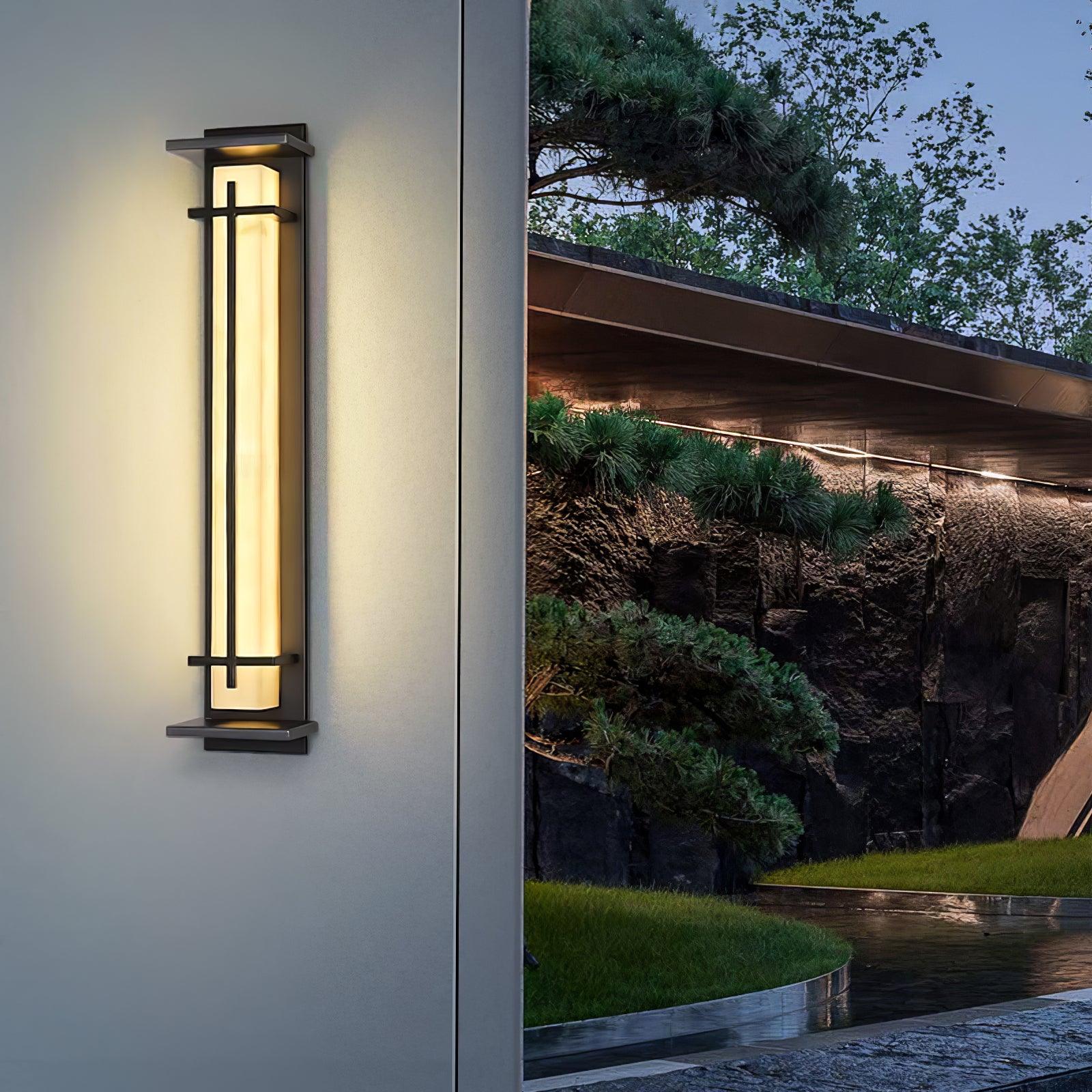 Rayen | Modern Square Alabaster Waterproof Outdoor Wall Light