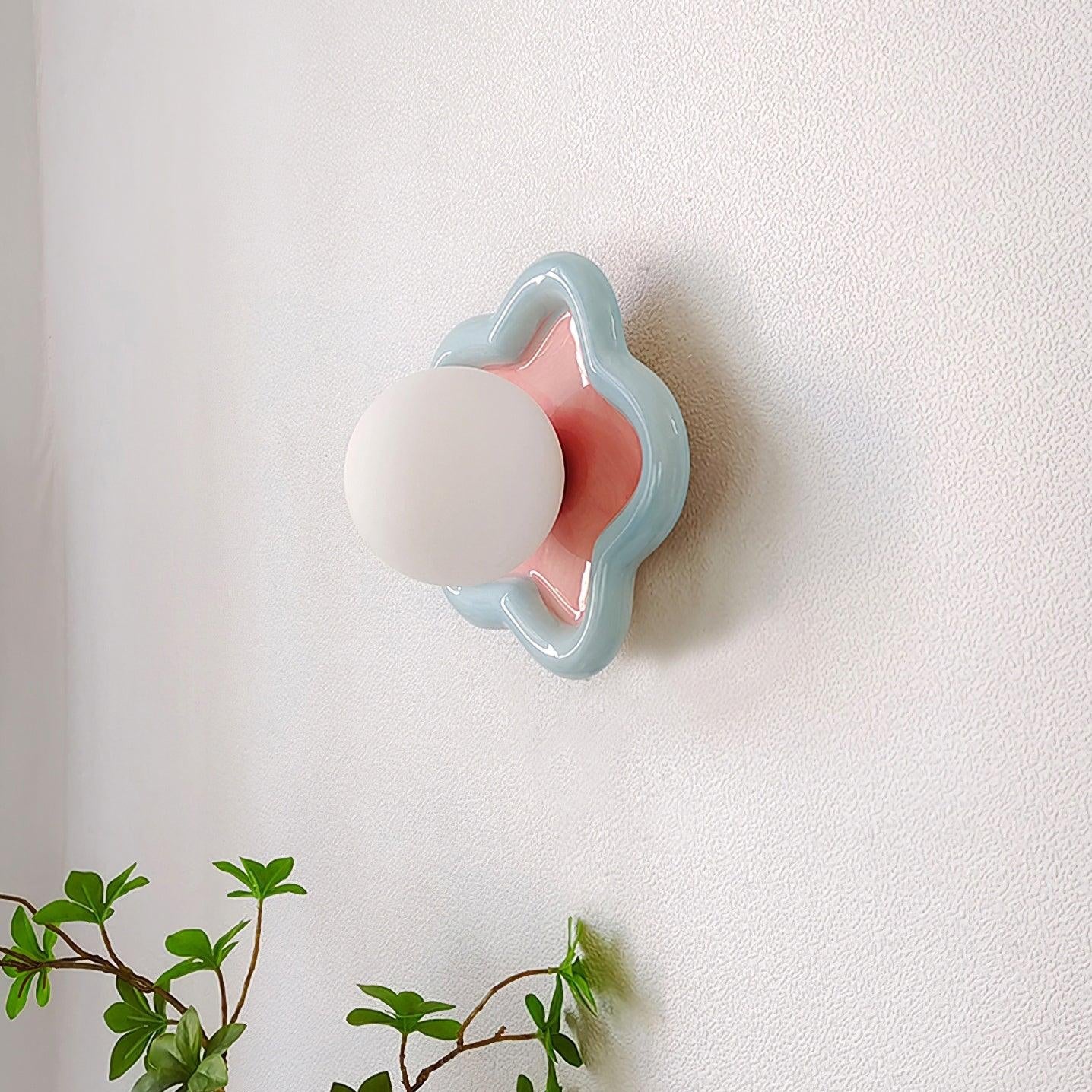 Thaloric | Artistic Ceramic Floral Bloom Sculpted Wall Light